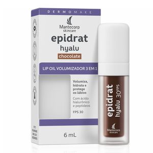 Hidratante Labial Mantecorp Skincare Epidrat Hyalu Lip Oil Volumizador 3em1 Chocolate 6ml