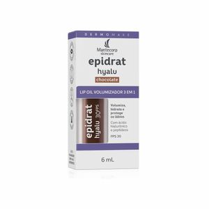 Hidratante Labial Mantecorp Skincare Epidrat Hyalu Lip Oil Volumizador 3em1 Chocolate 6ml