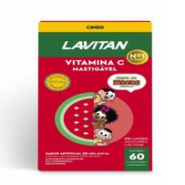 Suplemento Alimentar Lavitan Vitamina C 500mg Turma da Mônica Sabor Melancia 60 Comprimidos Mastigáveis