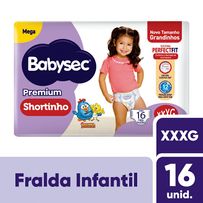 Fralda BabySec Premium Galinha Pintadinha Shortinho XXXG 16 Unidades