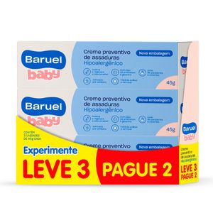 Creme Preventivo de Assaduras Baruel Baby 3 Unidades de 45g Cada