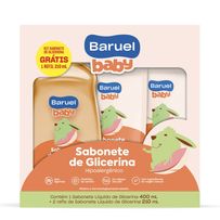 Kit Baruel Baby Glicerina Sabonete Líquido 400ml + 2 Refis de Sabonete Líquido 210ml Cada