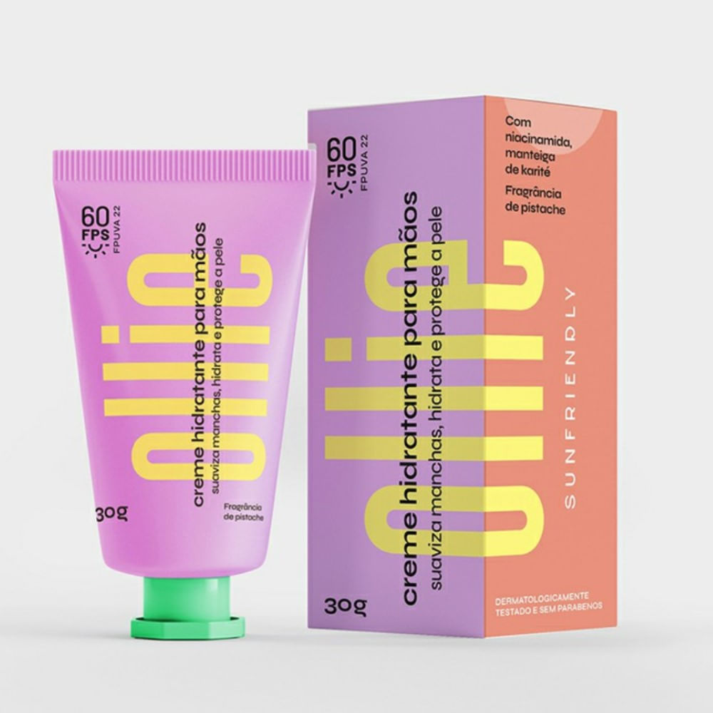 Creme Hidratante para Mãos Ollie FPS60 FPUVA 22 - 30g