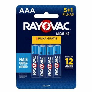 Pilha Alcalina Rayovac Palito AAA 6 Unidades
