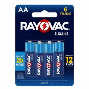 Pilha Alcalina Rayovac Pequena AA 6 Unidades