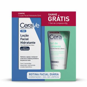 Kit CeraVe Loção Facial Hidratante 52ml + Gel de Limpeza 40g