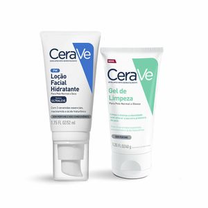 Kit CeraVe Loção Facial Hidratante 52ml + Gel de Limpeza 40g