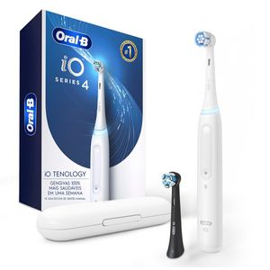 Escova Elétrica Oral B iO Series 4 Branca 100-240V  Sensor de Pressão + Estojo
