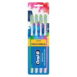 Escova Dental Oral-B Indicator Color Collection Inteligentes Multicolorido 4 unidades