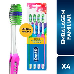 Escova Dental Oral-B Indicator Color Collection Inteligentes Multicolorido 4 unidades