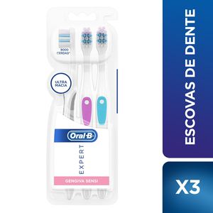 Escovas Dental Oral-B Expert Gengiva Sensi Ultra Macia 3 Unidades