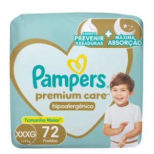 Fralda Pampers Premium Care XXXG 72 Unidades