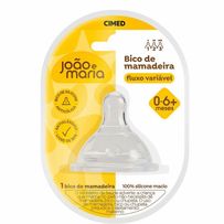 Bico de Mamadeira Cimed João e Maria Silicone Fluxo Variável 0-6+ Meses 1 Unidade