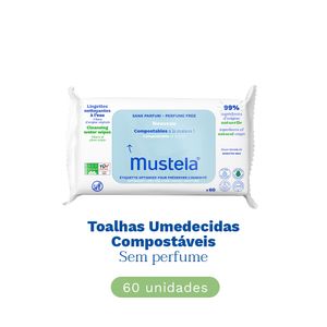 Toalha Umedecida Mustela Compostáveis Sem Perfume 60 Unidades