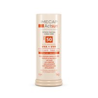Protetor Solar Facial Stick Imecap Actsun Toque Seco FPS50 Tom 3 Escuro 14g