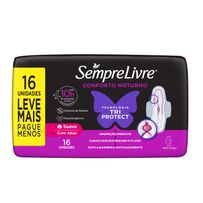 Absorvente Externo Sempre Livre Conforto Noturno Suave com Abas 16 Unidades