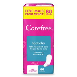 Protetor Diário Carefree Tododia Sem Perfume 80 Unidades