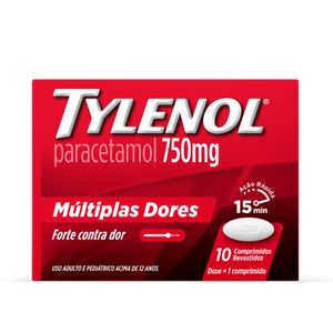 Tylenol 750mg 10 Comprimidos Revestidos