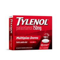 Tylenol 750mg 10 Comprimidos Revestidos