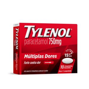 Tylenol 750mg 10 Comprimidos Revestidos