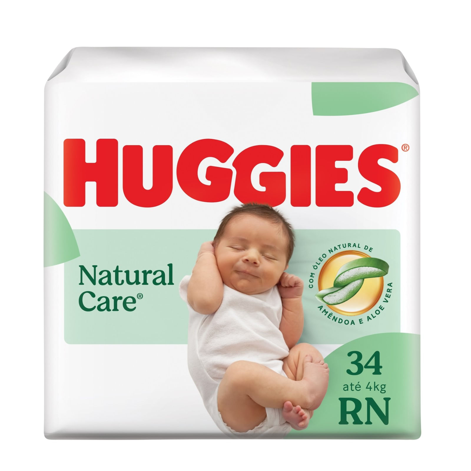Fralda Descartável Huggies Premium Natural Care RN 34 Unidades