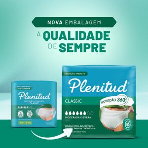 Roupa Íntima Descartável Plenitud Classic para Incontinência G/XG 16 Unidades