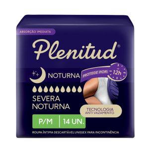 Roupa Íntima Plenitud Noturna para Incontinência P/M 14 Unidades