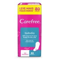 Protetor Diário Carefree Tododia Sem Perfume 80 Unidades