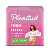 Roupa Íntima Plenitud Femme para Incontinência P/M 8 Unidades