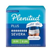 Roupa Íntima Plenitud Plus para Incontinência P/M 8 Unidades