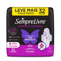 Absorvente Externo Sempre Livre Conforto Noturno Seca com Abas 32 Unidades