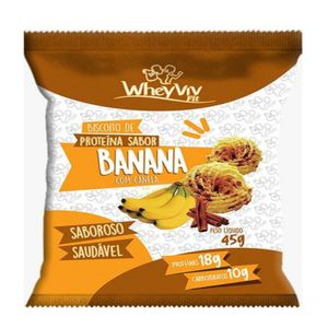 Biscoito de Proteína WheyViv Fit Sabor Banana com Canela 45g