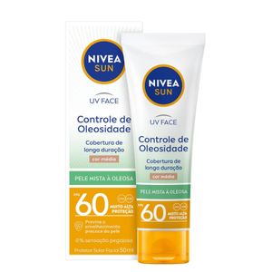 Protetor Solar Facial Nivea SUN UV Face Controle de Oleosidade Cor Média FPS60 50ml