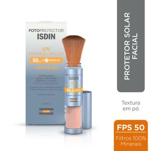 Protetor Solar em Pó Facial Isdin UV Brush Mineral FPS 50 Sem Cor 2g