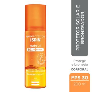Protetor Solar Corporal e Bronzeador Isdin HydroOil FPS 30 - 200ml