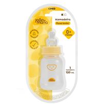 Mamadeira Cimed João e Maria Fluxo Lento Bico de Silicone 0+ Meses 120ml