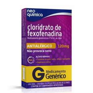 Cloridrato de Fexofenadina 120mg Neo Química 10 Comprimidos