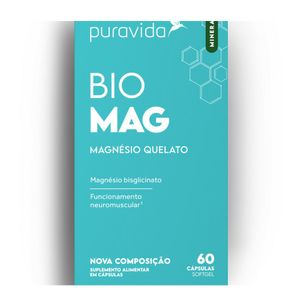 Suplemento Alimentar Puravida Bio Mag Magnésio Quelato 60 Cápsulas