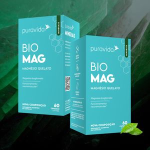 Suplemento Alimentar Puravida Bio Mag Magnésio Quelato 60 Cápsulas
