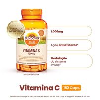 Suplemento Alimentar Sundown Vitamina C 1.000mg 180 Comprimidos