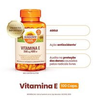 Suplemento Alimentar Sundown Vitamina E 400UI 100 Cápsulas