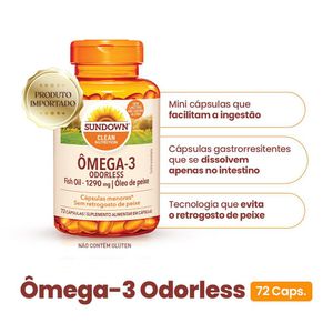 Suplemento Alimentar Sundown Ômega 3 Odorless 72 Cápsulas