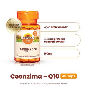 Suplemento Alimentar Sundown CoQ-10 100mg 40 Cápsulas