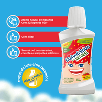 Enxaguatório Bucal Infantil Malvatrikids Extrato Natural Morango 250ml