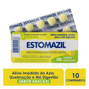 Antiácido Estomazil Sabor Abacaxi Pastilha 10 Comprimidos