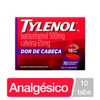 Tylenol 500mg + 65mg Dor e Febre 10 Comprimidos