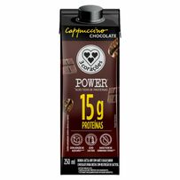 Bebida Láctea UHT 3 Corações Power Cappuccino Clássico Zero Lactose Chocolate 250ml