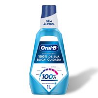 Enxaguante Bucal Oral-B 100% Dentes Sensíveis Sem Álcool Sabor de Menta Refrescante 1L