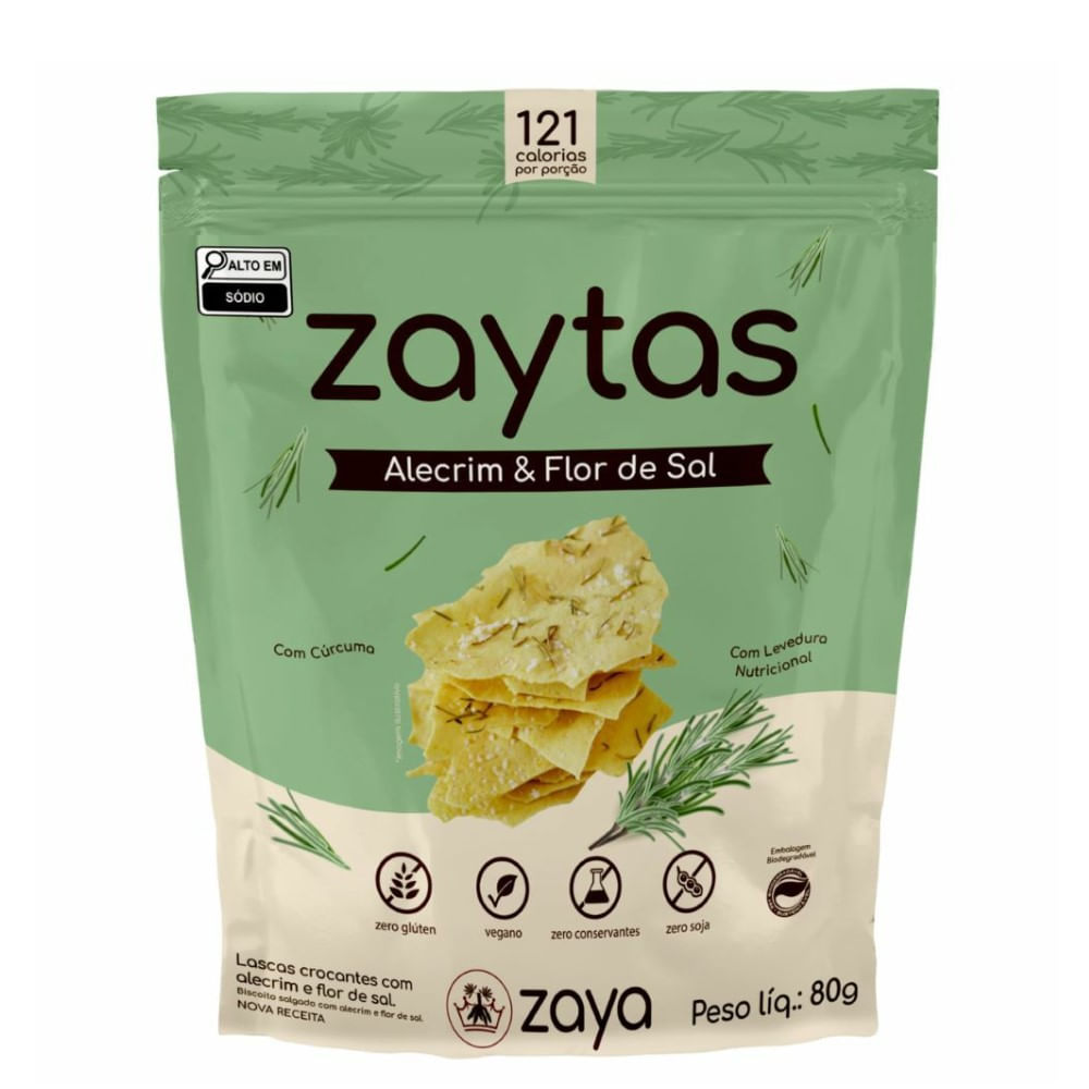 Biscoito Zaya Zaytas Alecrim & Flor de Sal 80g