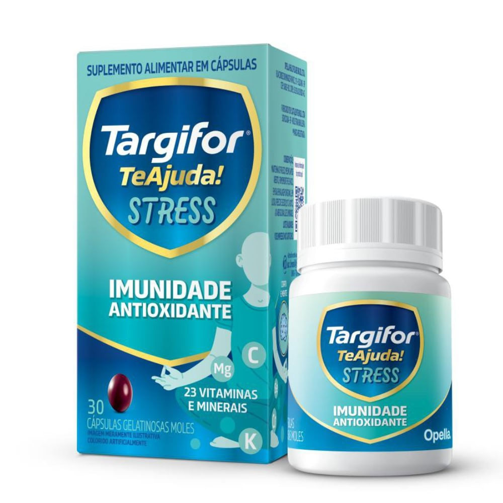 Targifor Te Ajuda Stress Vitamina Imunidade Antioxidante 30 Cápsulas